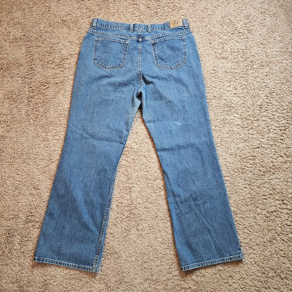 Y2K Eddie Bauer Bootcut Jeans Womens 18R Blue High Rise Denim Stretch Cotton - Picture 2 of 11